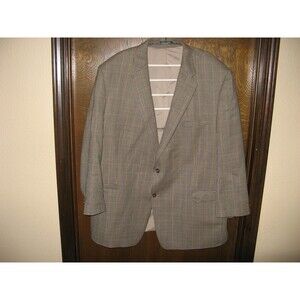 Mens Ralph Lauren Houndstooth Pattern Blazer Jacket Woolmark Size 54L VINTAGE